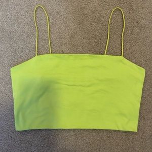 SHEIN Neon Green Spaghetti Strap Crop Top